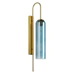 Ariah Blue Single Ribbed Glass Wall Light -Housing Units Furniture Store ede9ad682d054b25dfccdc431ad17cb5