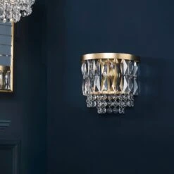 Laura Ashley Rhosill Matt Gold & Crystal Wall Light -Housing Units Furniture Store ee6452ab9391a4d49c7107d63dbe413b