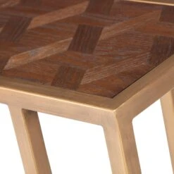Olivia James Hemingway Mahogany Oak & Gold Side Table -Housing Units Furniture Store eea33d2b4d296cc58b42f4cfd3370fb8