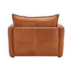 Alexander & James Miller Camel Leather & Velvet Mixed Fabric Snuggler Sofa -Housing Units Furniture Store f1368780190f7150164a321a04e4ea9d