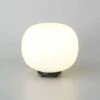 Henrik Matt Black & Frosted White Small Oval Glass Table Lamp