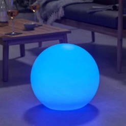 White Ball Colour Changing 45cm Outdoor Floor Lamp -Housing Units Furniture Store f194d7030bddea66fa42dc5e50e34daa 1