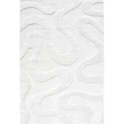 Cleo Wave Cream Textured Rug Collection