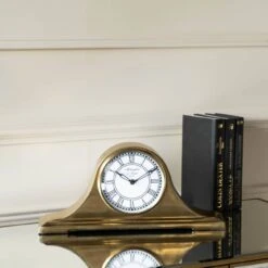Retro Carriage Brass Finish Mantel Clock