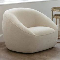 Pebble Cream Teddy Bear Fabric Armchair