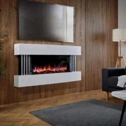 Visto 55" Wall Mounted Contemporary Electric Fire Suite