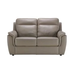 Mario Taupe Leather 2 Seater Sofa