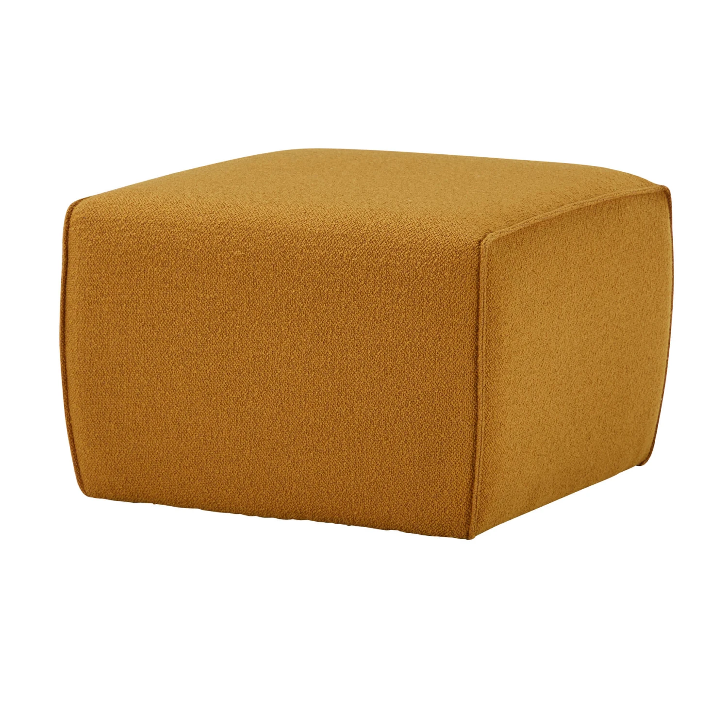 Aarhus Mustard Boucle Fabric Square Footstool 2 Aarhus Mustard Boucle Fabric Square Footstool - Image 2