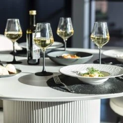 Irina White Marble Effect 119.5cm Round Dining Table And Futura Cloud White Boucle Fabric Dining Chair -Housing Units Furniture Store f4c88b2fa1480152769fa47bc81e6d4f