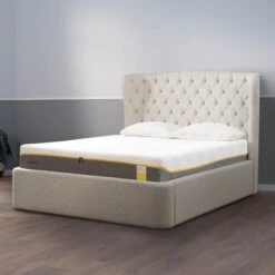 TEMPUR® Holcot 150cm Kingsize Shetland Pebble Ottoman Bed Frame