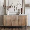 Rochelle Mango Wood & Marble Wide Sideboard