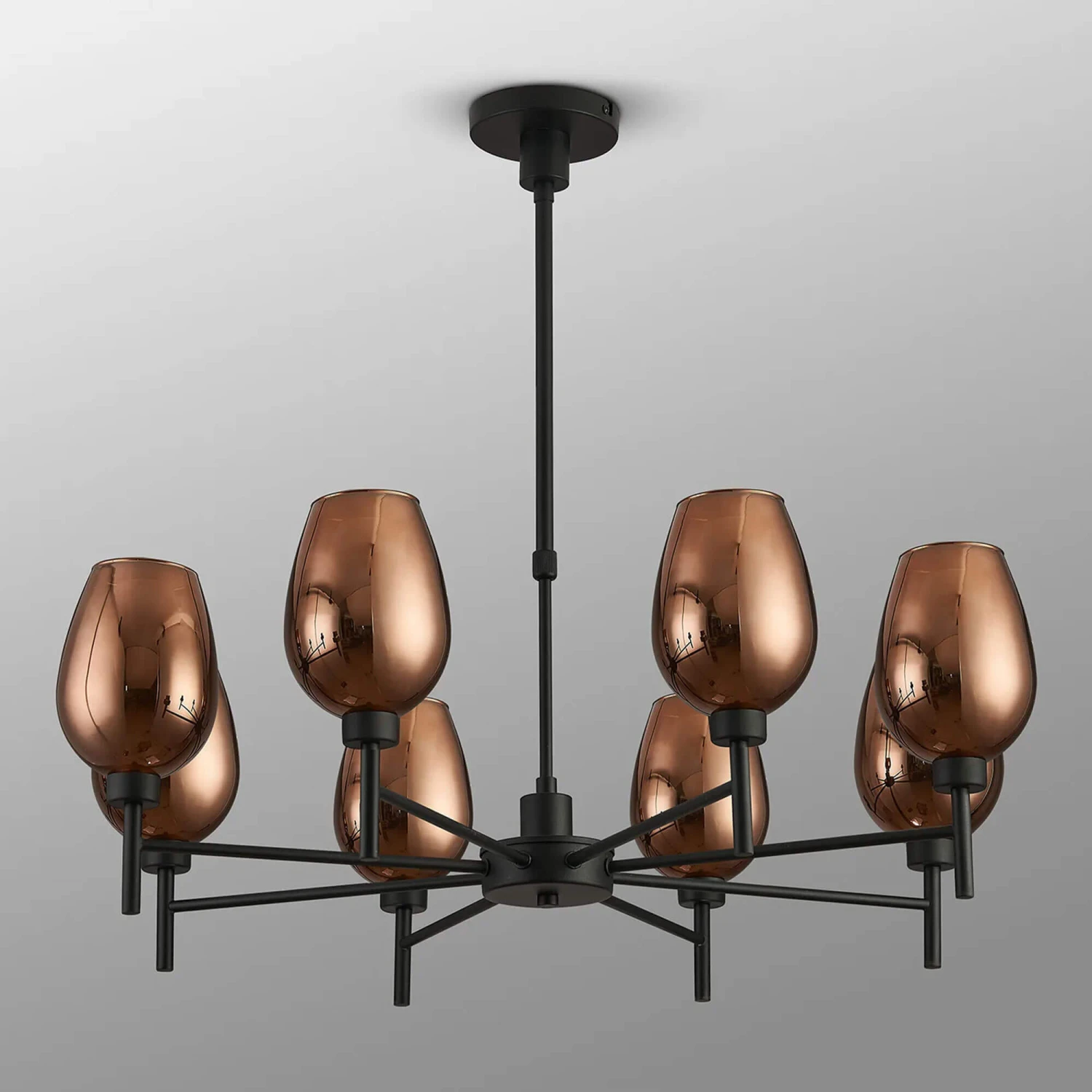 Delia Black & Copper 8 Light Pendant 4 Delia Black & Copper 8 Light Pendant - Image 4