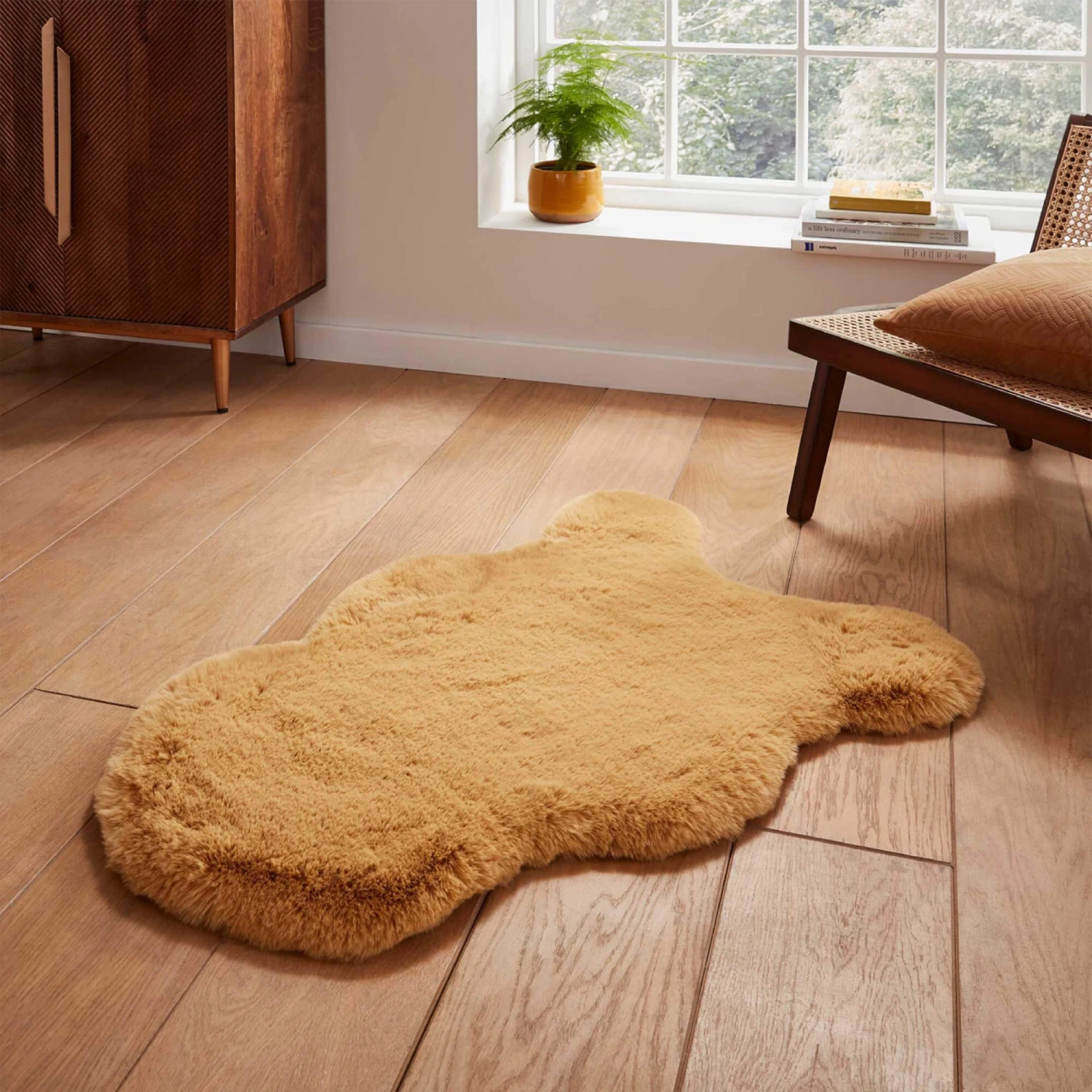 Super Teddy Mustard Single Sheepskin Rug 1 Super Teddy Mustard Single Sheepskin Rug