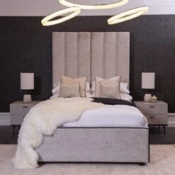 Eleanor Silver Fabric 150cm Kingsize Upholstered Bed Frame