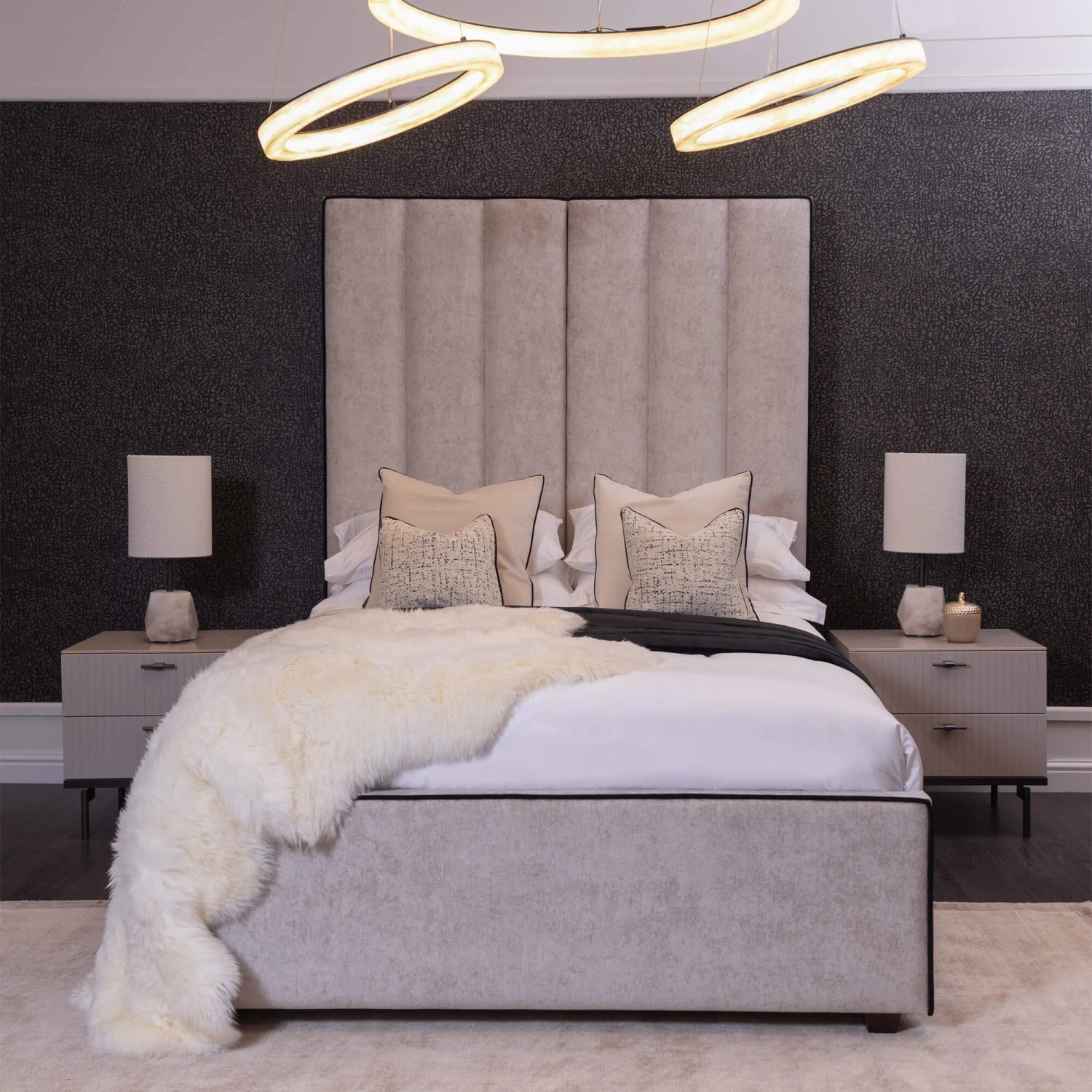 Eleanor Silver Fabric 150cm Kingsize Upholstered Bed Frame 1 Eleanor Silver Fabric 150cm Kingsize Upholstered Bed Frame