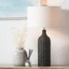 Black Rattan Bottle Table Lamp
