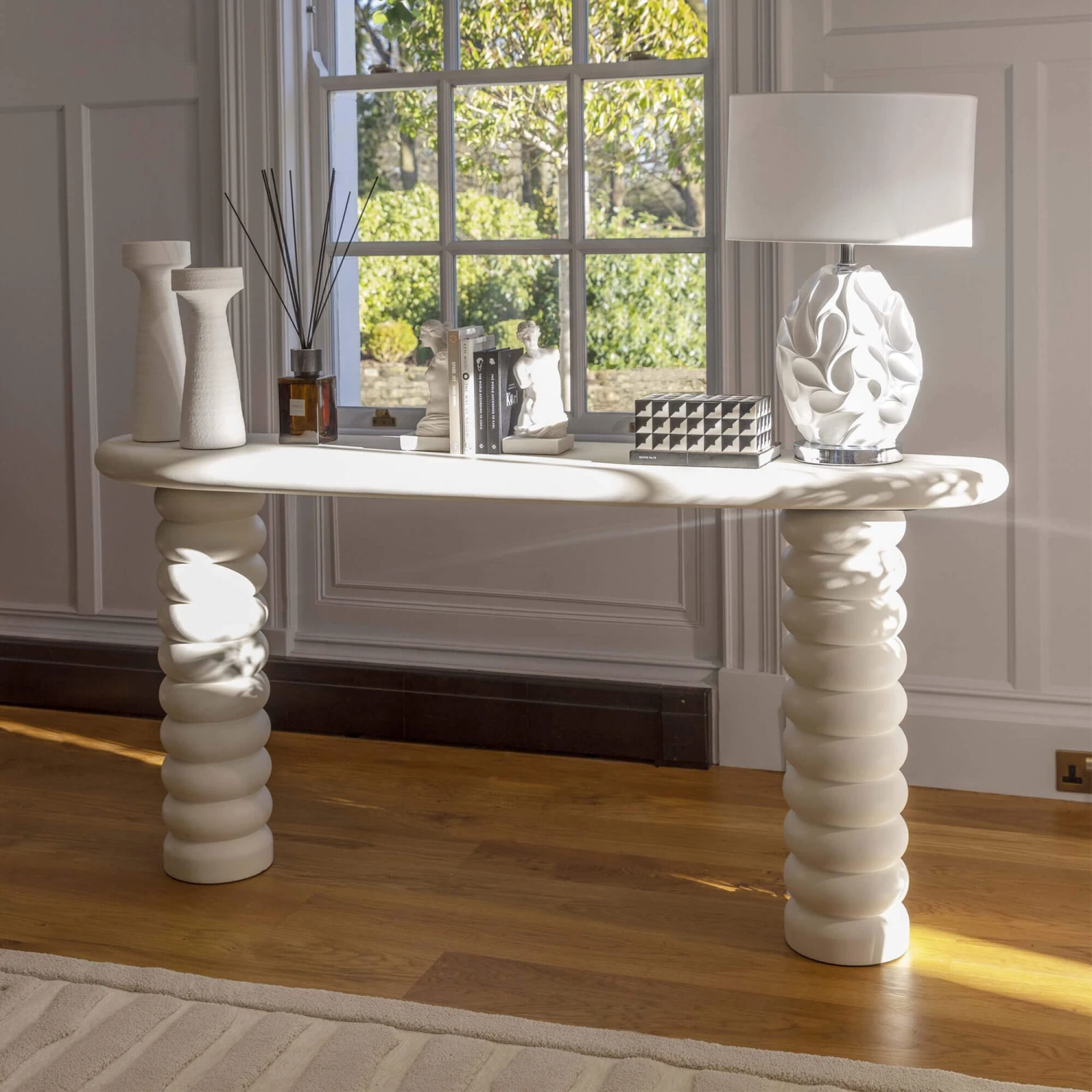 Basilia White Long Console Table 1 Basilia White Long Console Table