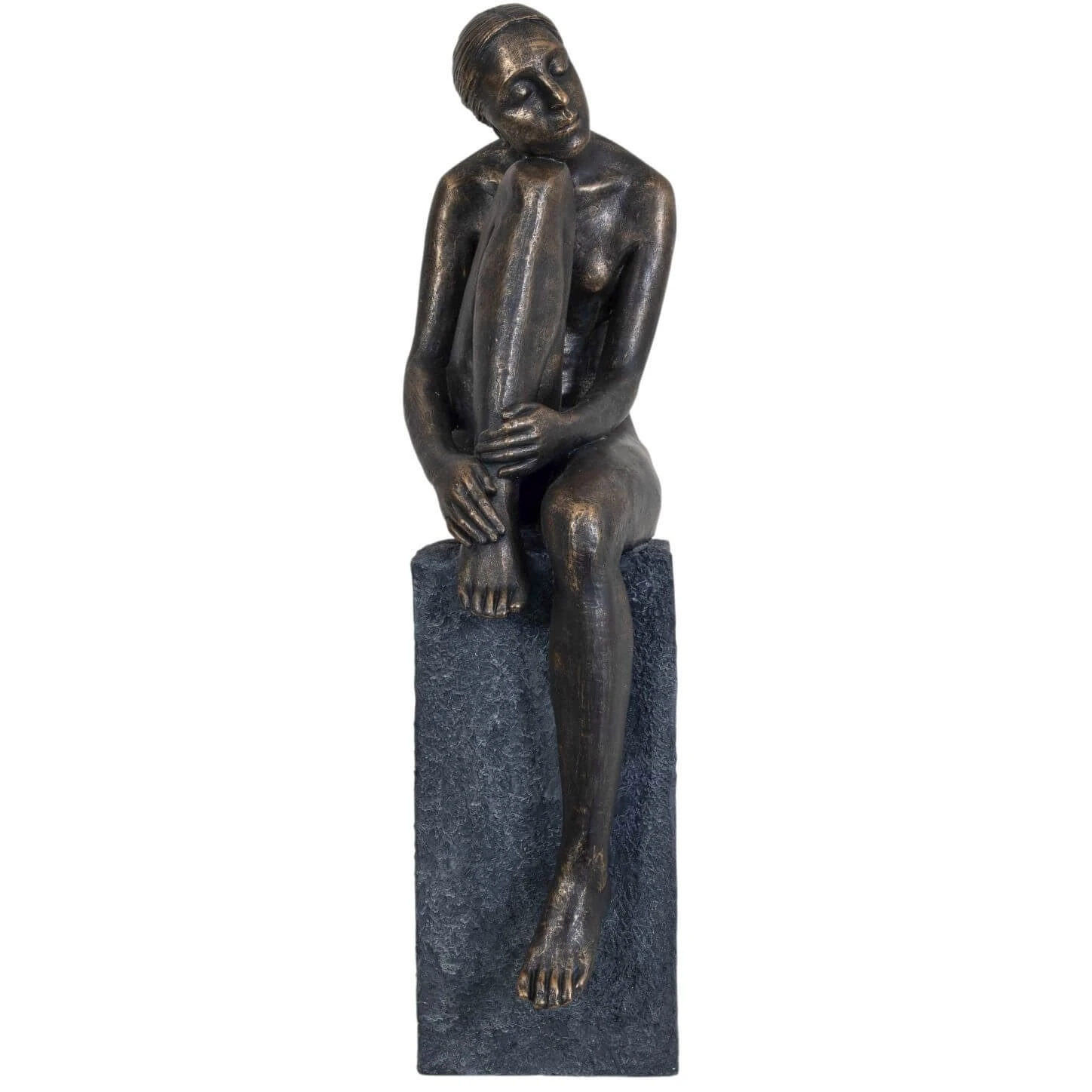 Libra Bronze Effect Thinking Lady Sculpture 1 Libra Bronze Effect Thinking Lady Sculpture