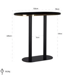 Zanzibar Oval Black Marble Effect Bar Table -Housing Units Furniture Store f841c3f2beada3a4a259e092fd8bc56d