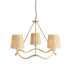 Wriggle Aged Brass 3 Light Pendant With Raffia Shades -Housing Units Furniture Store f868df5b37410218c4f8fc96b84012a8