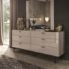 Caren High Gloss Pearl Line 6 Drawer Dresser