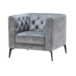 Clarence Steel Grey Fabric Armchair -Housing Units Furniture Store f94da2986adb23a62c4b4b35eb63445c