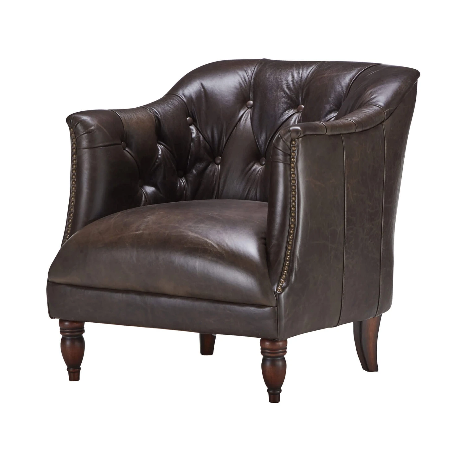 At The Helm Henson Dark Brown Leather Accent Chair 2 At The Helm Henson Dark Brown Leather Accent Chair - Image 2