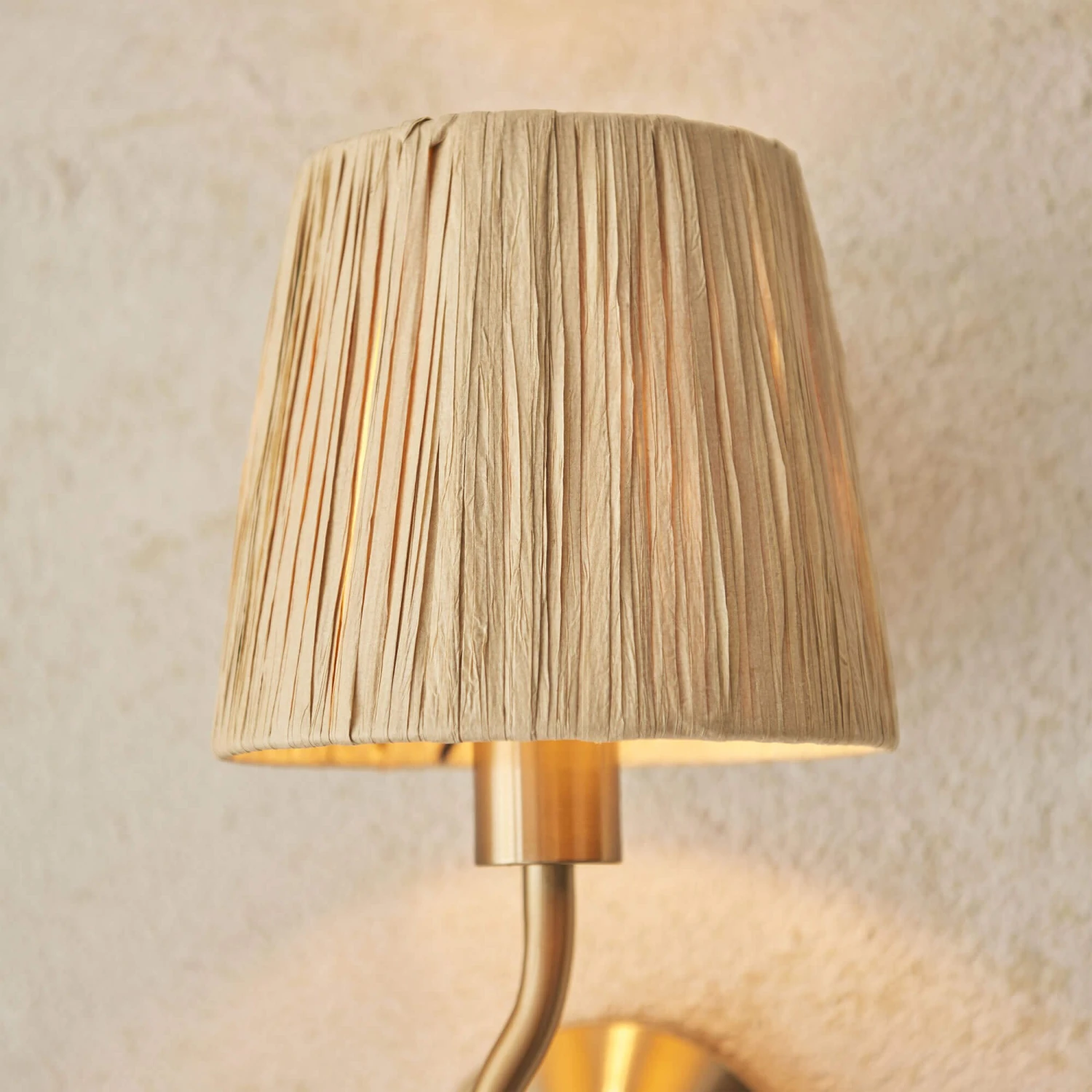 Wriggle Aged Brass Wall Lamp With Raffia Shade 5 Wriggle Aged Brass Wall Lamp With Raffia Shade - Image 5