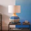 Designers Guild Brera Cobalt Blue Large Rattan Table Lamp