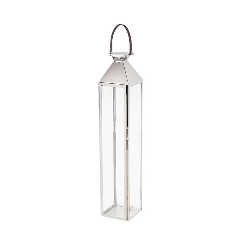 Tall Silver Metal Lantern 2 Tall Silver Metal Lantern - Image 2