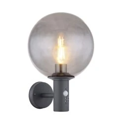 Globe Anthracite & Smoked Motion Sensor LED Outdoor Wall Lamp -Housing Units Furniture Store fb4cd5883655a60e1eaece42a32ced2e 1