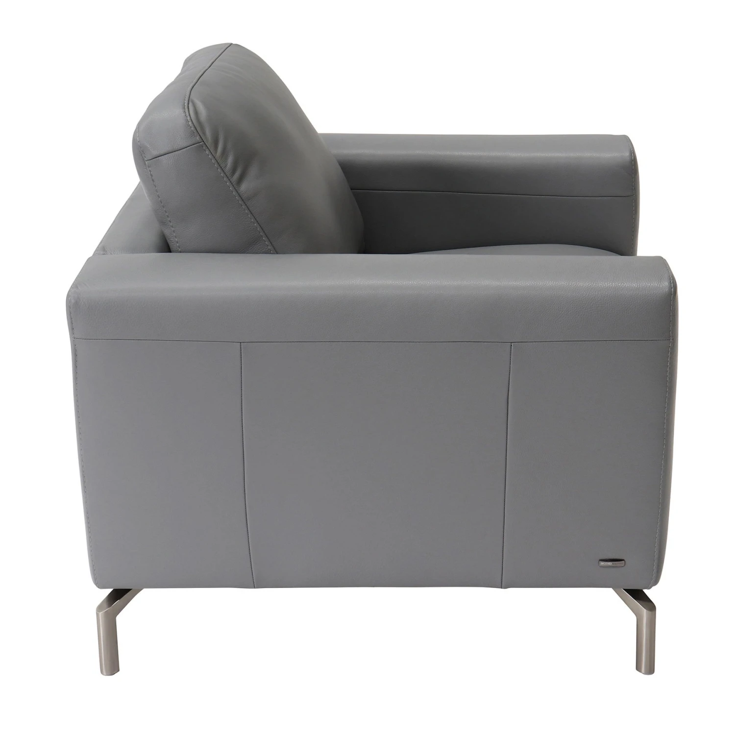 Natuzzi Editions Milano Grey Leather Armchair 3 Natuzzi Editions Milano Grey Leather Armchair - Image 3