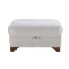 Mackenzie Ivory Chevron Textured Fabric Large Ottoman Storage Footstool