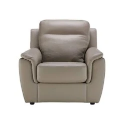 Mario Taupe Leather Armchair