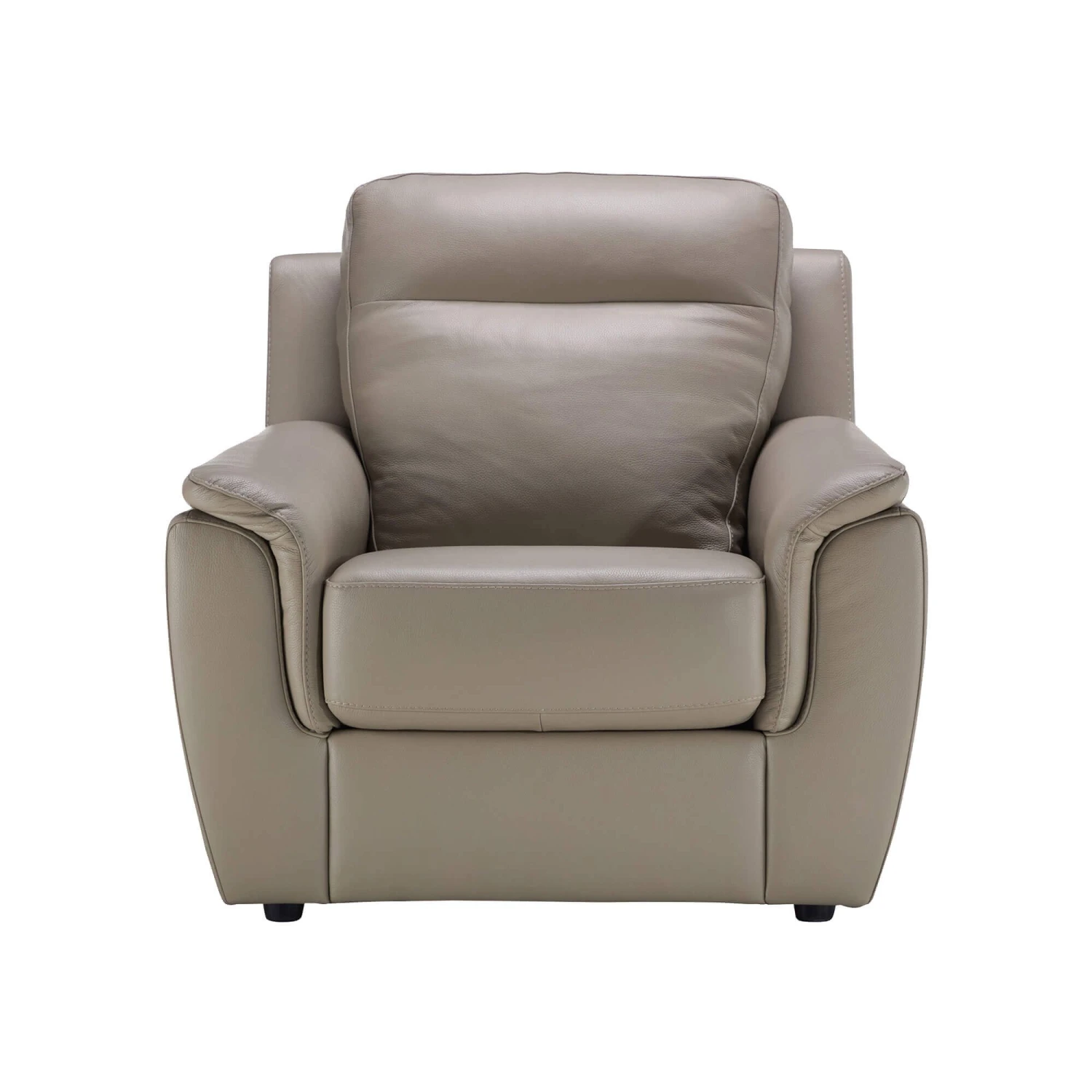 Mario Taupe Leather Armchair 1 Mario Taupe Leather Armchair