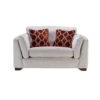 Mackenzie Ivory Chevron Textured Fabric Cuddler Sofa