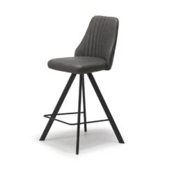 Athenia Counter Bar Stool In Dark Grey