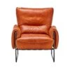 Bronx Tan Brown Leather Lounge Chair