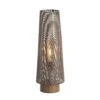 Howie Tall Conical Shear Brown & Dark Wood 52.5cm Table Lamp
