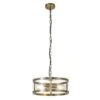 Alonza Antique Brass 2 Light Pendant With Glass Shade
