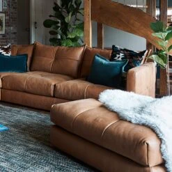 Alexander & James Tod Camel Leather Footstool -Housing Units Furniture Store ffec3e5fd619b7c55a64937d43f23a4a